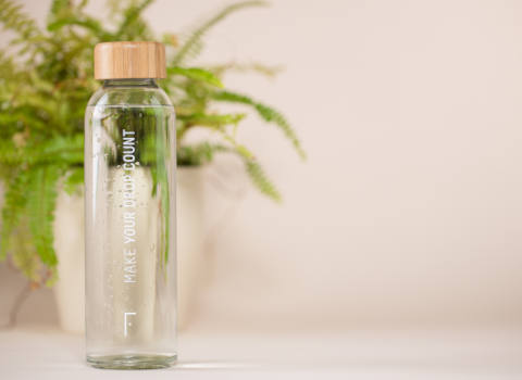 Reusable Glass Water Bottle | Freshly Cosmetics