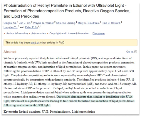 Retinol efectos secundarios