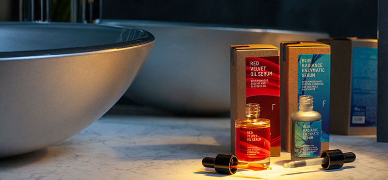 Red Velvet Oil Serum vs Blue Radiance Enzymatic Serum