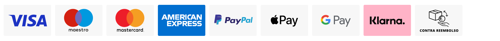 Logos of the payment methods we accept